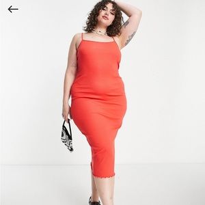 COLLUSION ribbed cami midi dress size 18